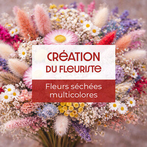 CREATION FLEURS SECHEES MULTICOLORES