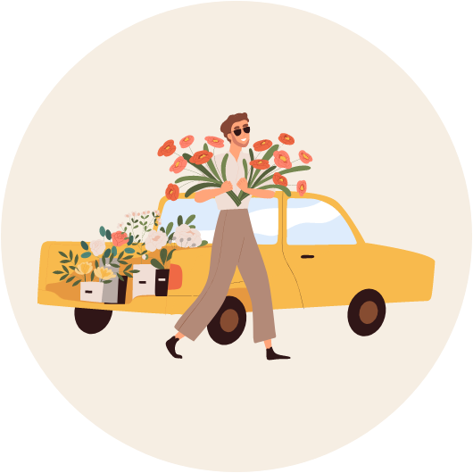 un livreur de fleur